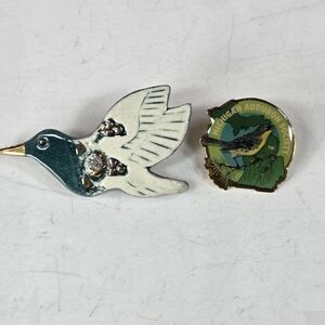 michigan audubon society pin with ceramic bird pin handmade birds conservation